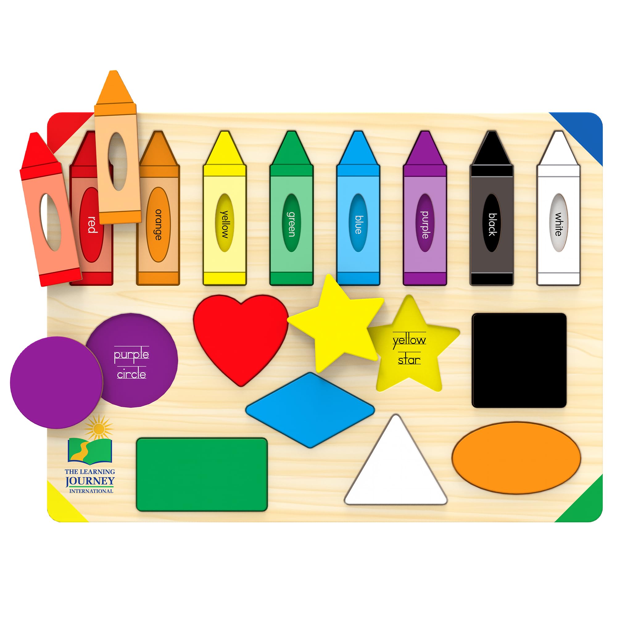 The Learning Journey: Lift & Learn Puzzle Colors & Shapes – Preschool Toys & Activities for Children Ages 3 and Up – Award Winning Educational Toy