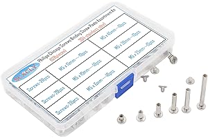 SCXCLY 120pcs Chicago Screws Binding Screw Posts Assortment Kit, 6 Sizes(M5 x 6/10/15/25/30/45mm), 304 Stainless Steel