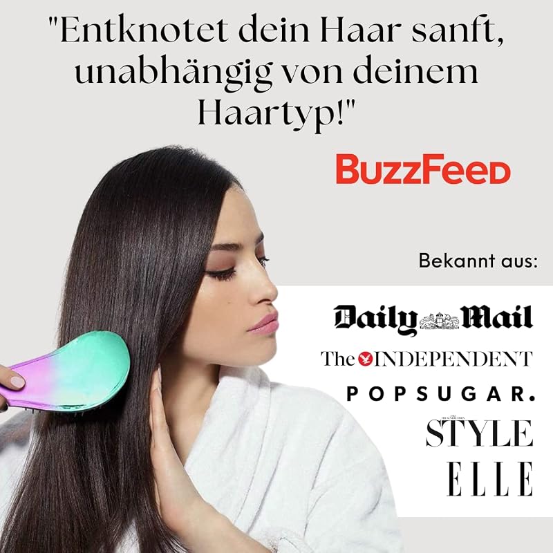Lockenkamm Set mit Haarbürste ohne Ziepen, Lila-Blau — Foto 2 von 6