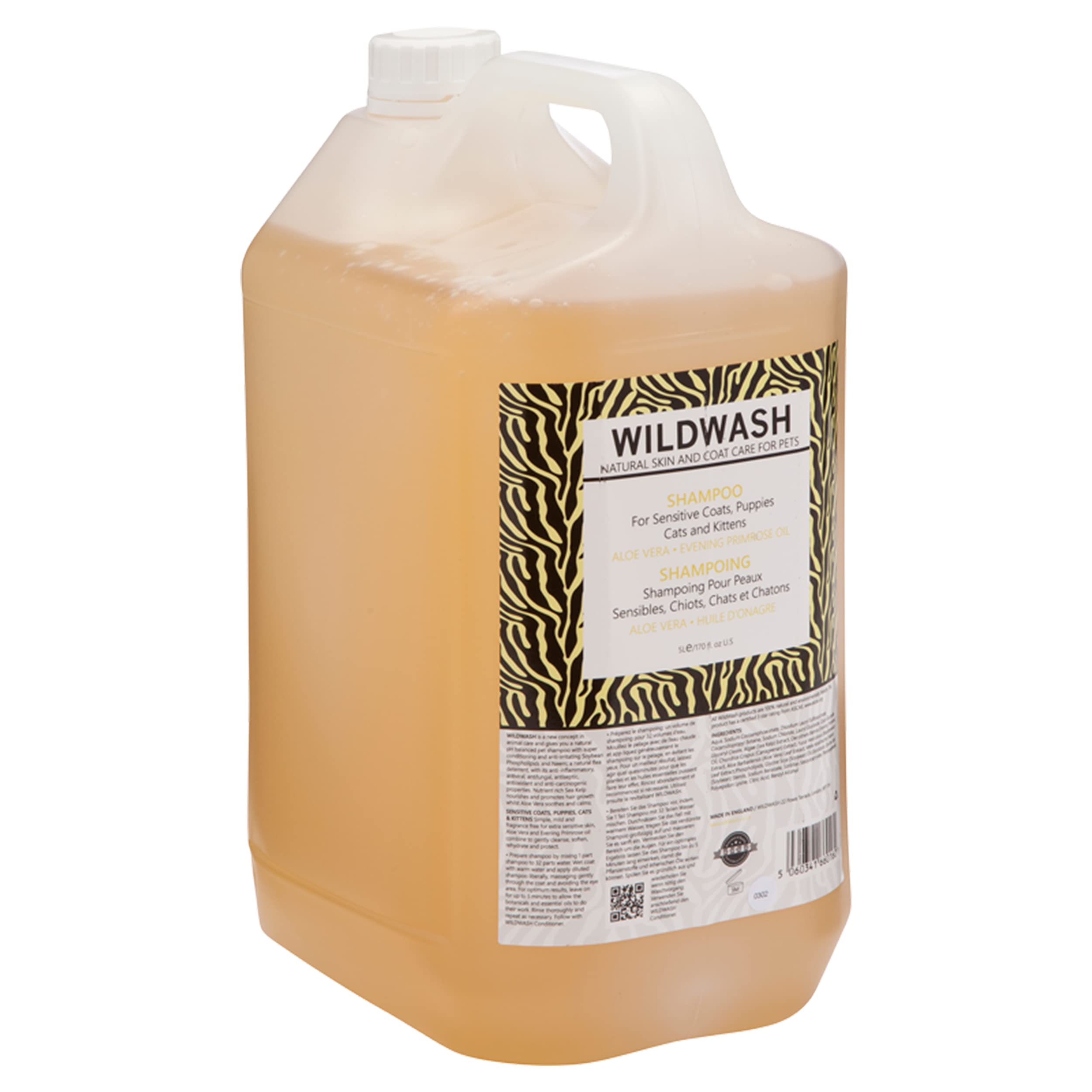 Wildwash Sensitive Coat Shampoo for Dog with Itchy Allergy Skin and Puppies 5ltr - Naturally Lightens and adds Shine and Luminosity to Dull Hair - Natural, Sulphate and Paraben-Free for Sensitive Skin โ image 1
