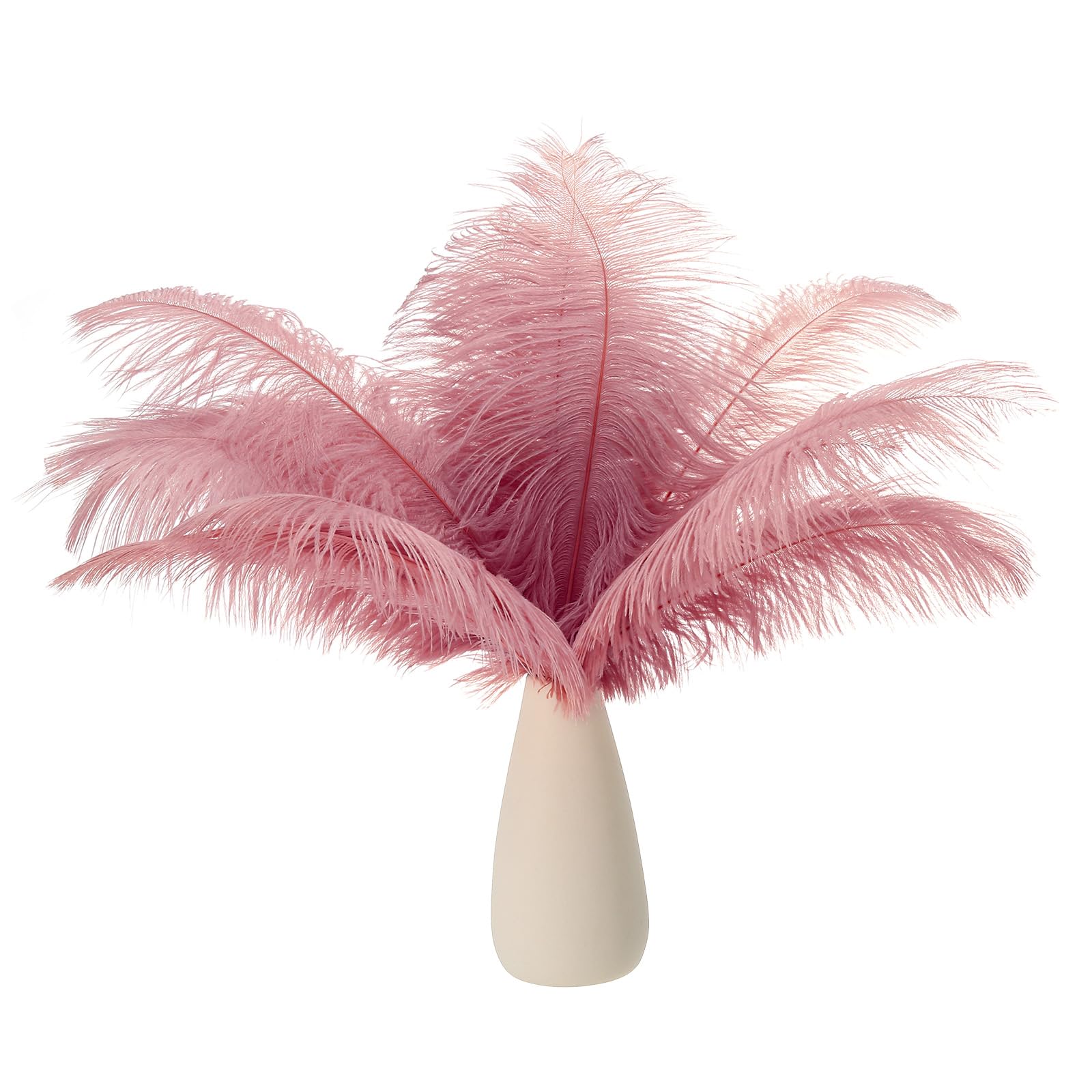 PATIKIL 8-10 Inch(20-25cm) Ostrich Feathers, 30 Pack Artificial Ostrich Feathers Bulk for Wedding Party Centerpieces Decorations Crafts Gray Pink (6inch Width)