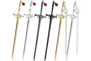 6Pcs Ancient Style Sword Hair Sticks Chinese Style Hair Chopsticks Hair Pins with Tassels for Women and Men Long Hair Accesso