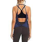 Mippo Womens Open Back Workout Tops Sleeveless Halter Gym Athletic Tank Tops Loose Fit