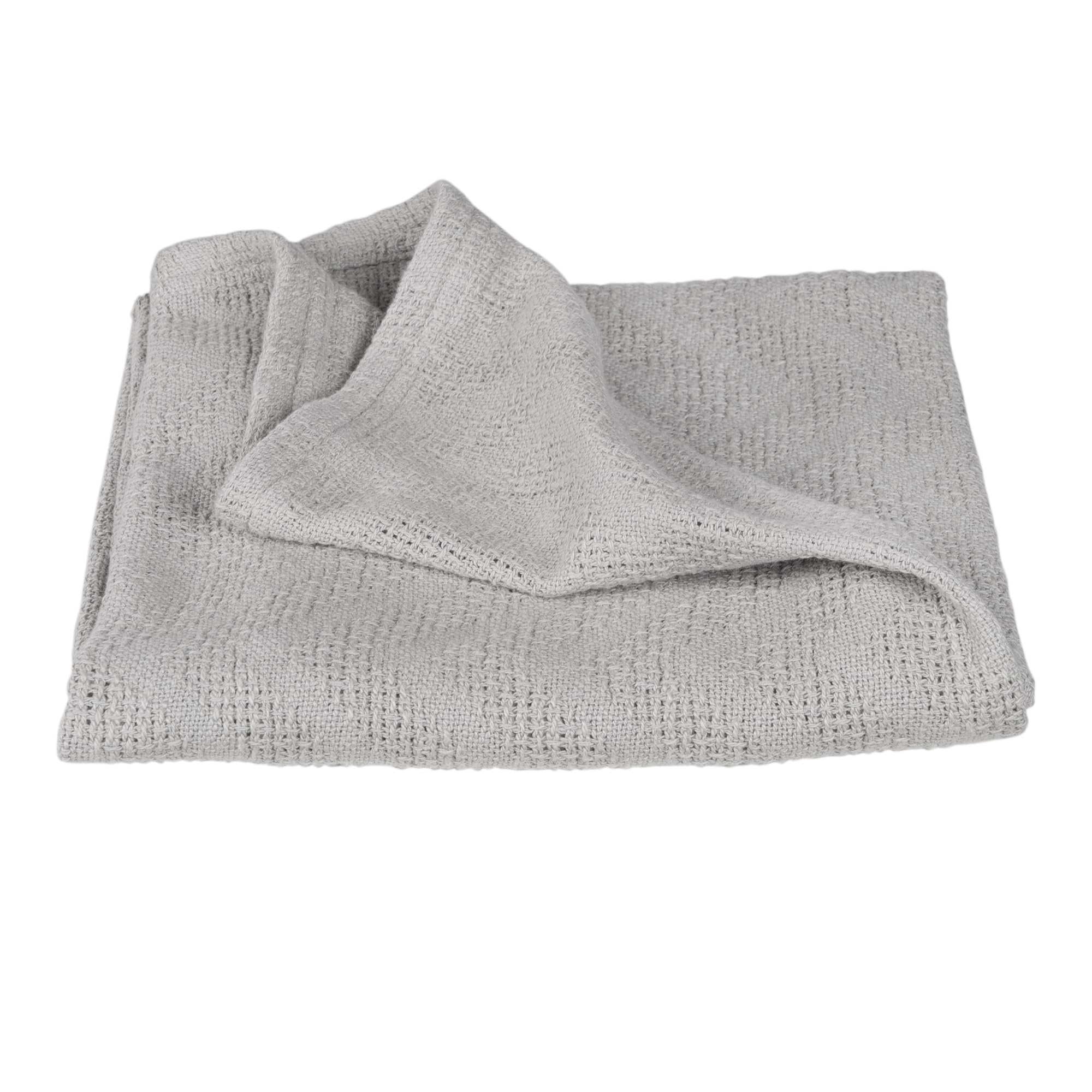 roba Lil Planet Organic Baby Blanket 80 x 80 cm - 100% Cotton GOTS and OEKO-TEX Certified - Knitted Look - Silver Grey