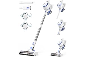 KRBORO Cordless Vacuum Cleaner, 180W Stick Vacuum with 45 Mins Runtime, 2 Suction Modes, Anti-Tangle Brush Head, Lightweight Vacuum Cleaner for Home