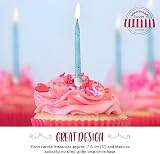 Anniversary House Pale Blue Glitter Candles 12 with Holders 7.5cm view 7