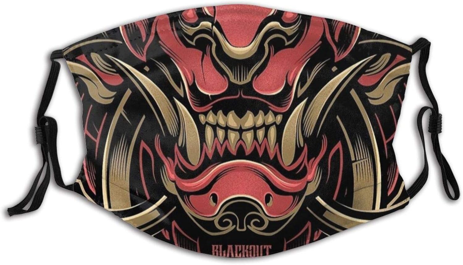 Oni Samurai Japanese Face Masks, Dustproof Adjustable Mouth