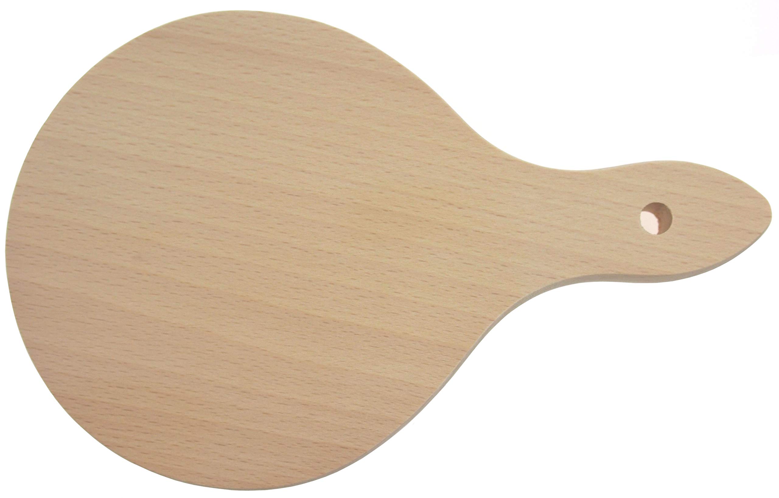 EFO Small Chopping Board ⌀12.5 cm | Rustic Style Serving Platter Made of Natural Wood | Kitchen Block for Precise Cutting of Onions, Garlic and Other Ingredients | Round Tray with Handle | Beech Wood