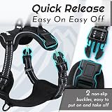 Eagloo Small Dog Harness Adjustable Front Clip No Pull Reflective Black XS view 6