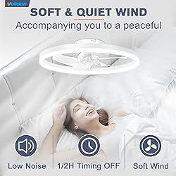 VOLISUN Low Profile Ceiling Fans with Light and