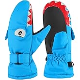 OMECHY Kids Ski Mittens Waterproof Snow Windproof Thinsulate Warm Winter Cold Weather Gloves with String for Boys Girls