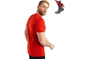 Merino Wool Polo Shirt Men - Anti-Odor 100% Merino Wool Shirts for Men Short Sleeve and Long Sleeve Breathable (X-Large, Red)