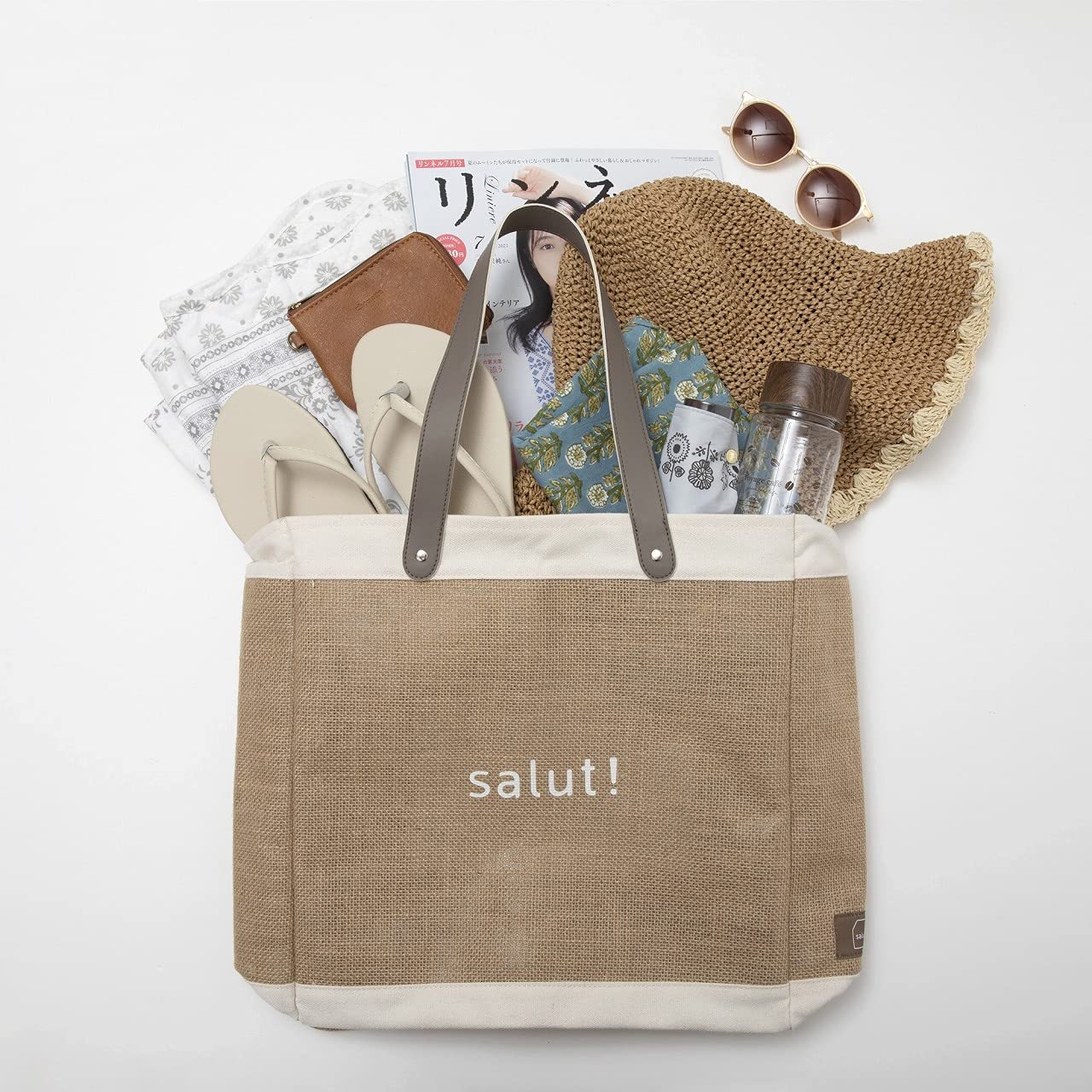 salut! ジュートバッグBOOK：7/1発売【ムック本付録】salut! ビッグジュートバッグ ピクニックやお出かけに