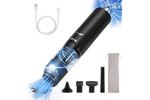 BTD-DARBY Handheld Car Vacuum Cleaner High Power,16000 PA Powerful Small Hand Held Vacuum Cordless Rechargeable,with Safety Hammer,Inflator,Pump,LED&SOS Light Black