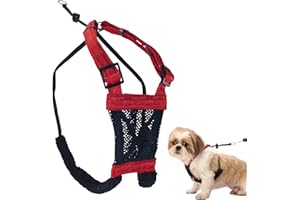 Sporn No Pull Dog Harness for Small-Sized Dogs - Red Mesh, Heavy Duty Nylon, Breathable, Lightweight, Adjustable, Padded, Soft & Easy, Anti-Pull & Anti-Rub Body Halter, Small Dog Harness for Puppies