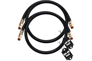 DAZAKOOT 2PCS 3/8” Air Brake Chamber Hose，3/8” Fit End x 3/8” Swivel End Rubber Air Brake Hose Assembly, SAE J1402 Air Brake Hose for Semi Truck - 48inch