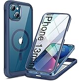 Miracase for iPhone 13 mini Case 5.4",Built-in Screen Protector,Dark Blue | Full-Body Protection,Magnetic with MagSafe,Military-Grade Drop Protection Outdoor Cover Bumper for iPhone 13 mini