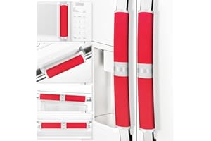 ELCOOR Refrigerator Door Handle Covers, Set of 6, Keep Your Kitchen Appliance Clean from Food Stains, Smudges, Drips, Oil, Washable and Form-Fitting, Protector for Fridge, Ovens, Dishwashers(Red)