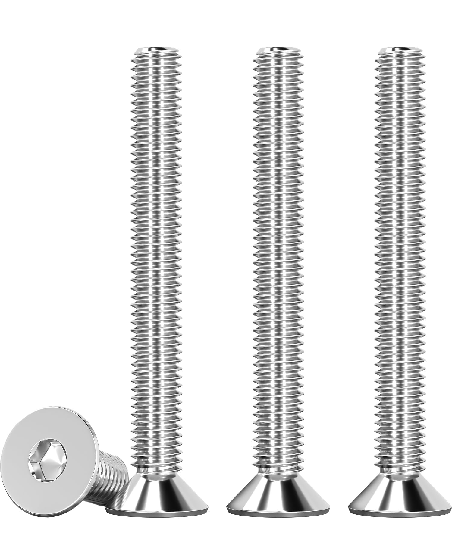 Drenky M5 X 50mm Screws, M5 Socket Screws 25 Pcs Hex Screws DIN 7991 / ISO 10642 Rustproof Machine Screws 304 Stainless Steel Hex Socket Countersunk Bolts, Fully Thread — image 1