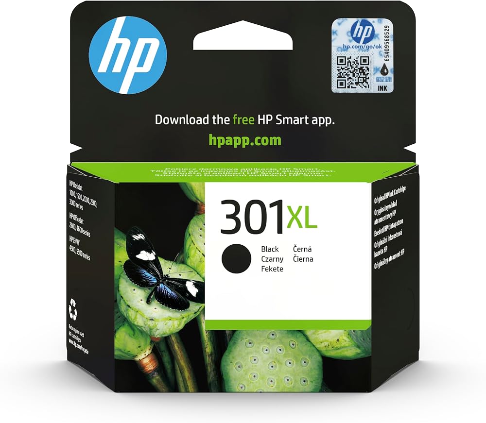 HP 301XL Black Ink Cartridge CH563EE High Capacity 430 Pages 1 Pack