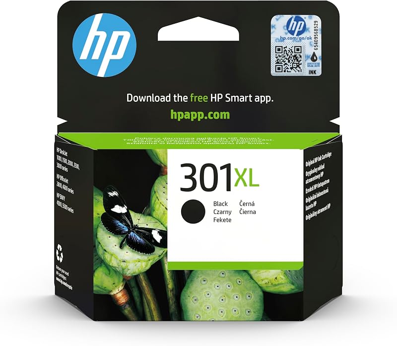 HP 301XL Black Ink Cartridge CH563EE High Capacity 430 Pages 1 Pack