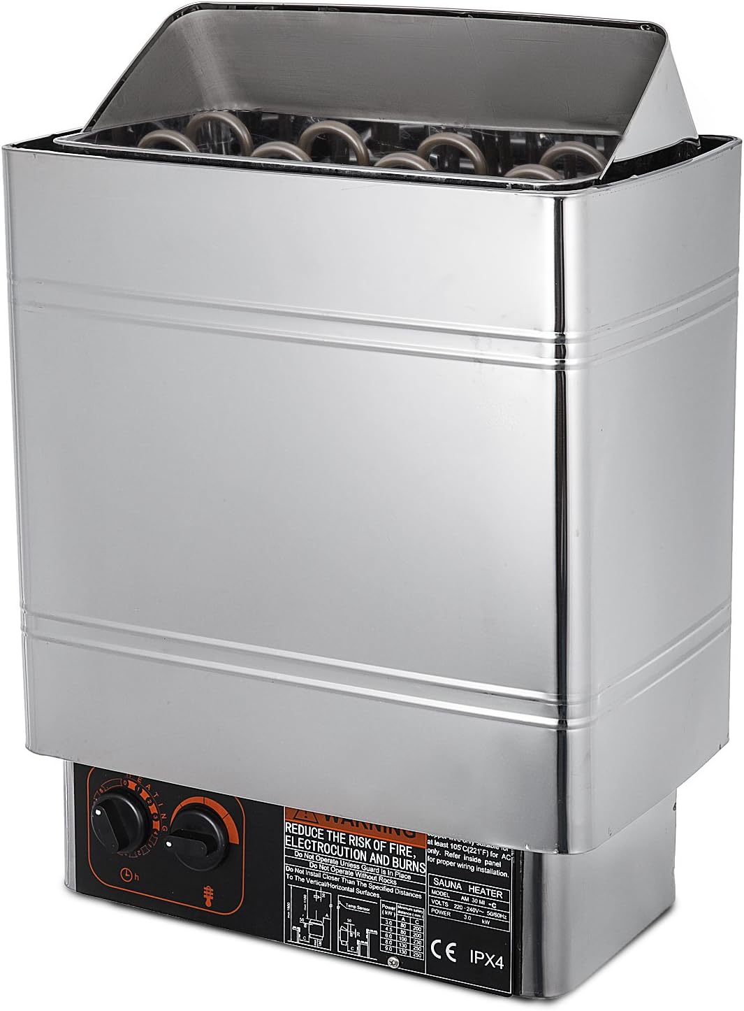 MosaicAL 9KW Electric Wet&Dry Sauna Heater Sauna Heater Stove Internal Control Built-in Sauna Electric Stove Stainless Steel for 9-13m³Room (9KW)