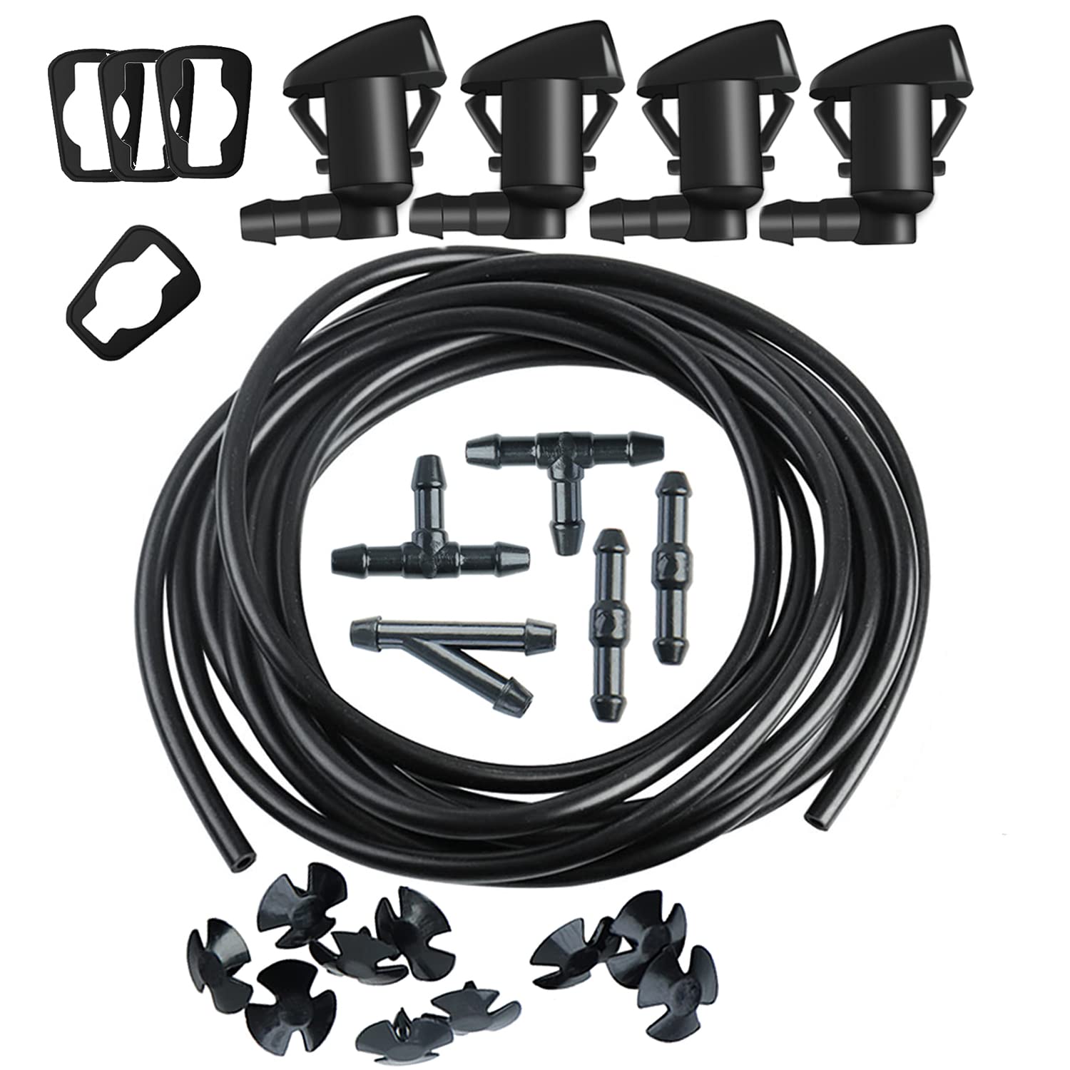 Front Windshield Washer Nozzles Kit, Windshield