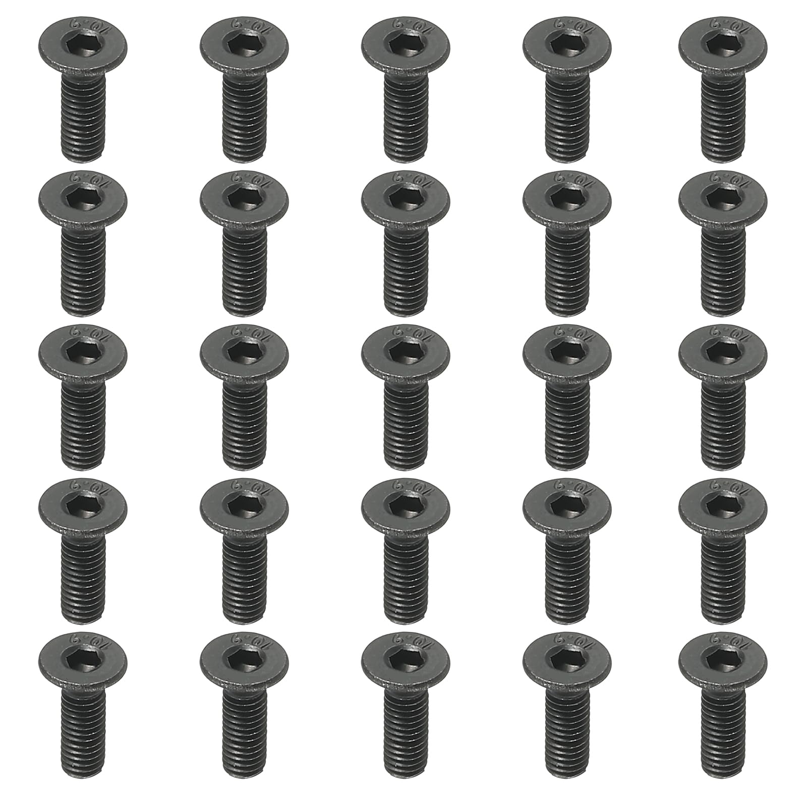 PATIKIL M3 x 10 mm Flat Head Socket Cap Screws, 100 Pack Flat Countersunk Bolts Medium Carbon Steel Hex Socket Drive Machine Screws Full Thread Black Oxide Grade 10.9