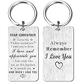 Jzxwan Godfather Keychain Gifts, I Love You Goddad Keychain, Appreciate Godfather Birthday Gifts Retirement Key Chain