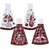 Mayler Yee Christmas Hanging Towels for Kitchen Set of 2 Tie Loop Hand Towels for Kitchen Bathroom Decoration(12x17inch, Christmas)