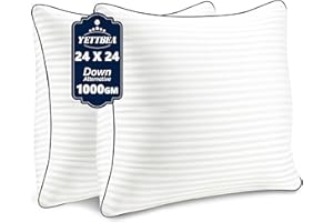 Yettbea Throw Pillows Insert, 24'' x 24'' Set of 2, Decorative Euro Pillows for Couch, Sofa or Bed with Premium Down Alternative Filled, White