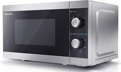 Sharp YC-MS01U-S 20L 800W Microwave, 5 Power Levels, Defrost, Silver