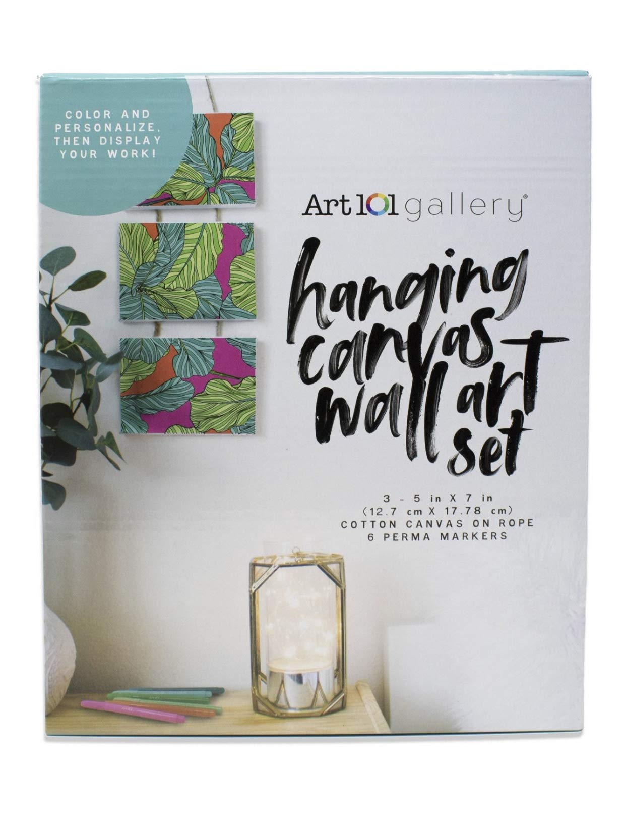 Buy Art 101 Gallery Hanging Canvas Wall Art Set 35 in X 7 in Moon Phases, Including 3 Piece