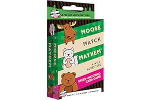 DOLPHIN HAT GAMES Moose Match Mayhem - by Taco Cat Goat Cheese Pizza – A Wild Adventure, Speed-Matching Card Game! Easy, Fast and Fun for Family Game Night for Kids Ages 7+, Teens, Adults
