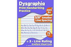 Dysgraphia Writing Practice Adaptive Highlighted Colored Paper Notebook for Print Handwriting for Kids with ADHD, Dyspraxia, 