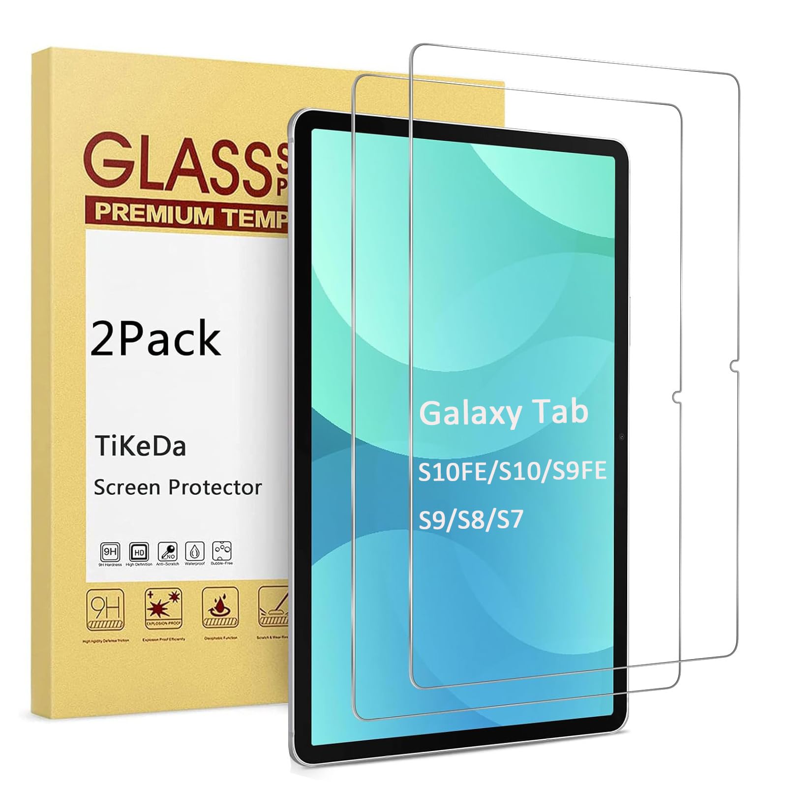 Photo 1 of TiKeDa [2-Pack Screen Protector for Samsung Galaxy Tab S10 FE 2025/S9 FE 5G 10.9 Inch/Tab S9 /S8/S7 11inch–Tempered Glass HD Clear S Pen Compatible/Anti Scratch