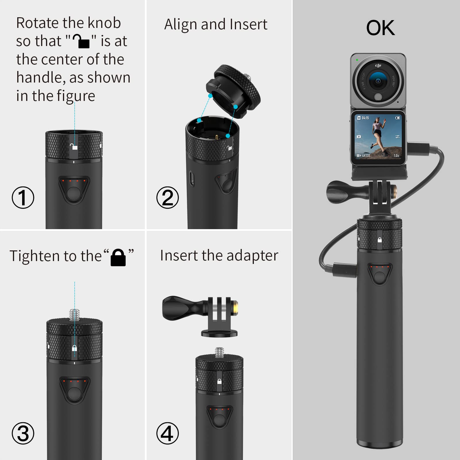 Smatree Charger Stick for DJI Pocket 3,Osmo Action 5 Pro,Gopro 13, External 5000mah Power Stick Compatible for Gopro 13/12/11/10/9/8 Action Cameras, DJI Osmo Action 5/4/3