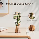 rowood 3D Puzzle DIY Wooden Flower Kit, Flower Model Gift for Adults view 3