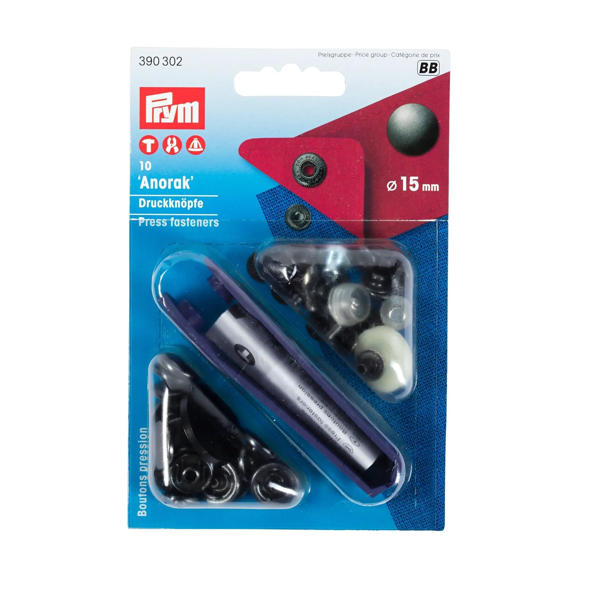 Prym - Anorak Bronze (15mm) Non-Sew Press Fasteners - 1 Unit