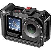 Aluminum Alloy Camera Cage Compatible with DJI Osmo Action 6 Camera Accessories, Protective Cage Expansion Frame Case with Cold Shoe Mount | 1/4" Screw Adapter for Tripod, Selfie Stick