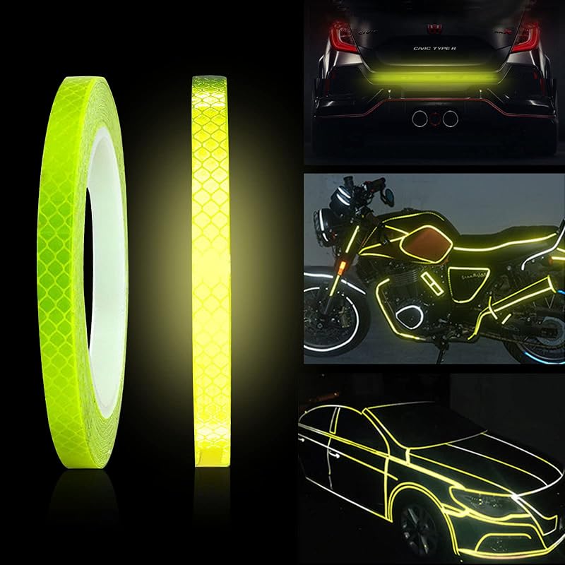 ZZLBZN Reflective Tape 8M Self Adhesive Waterproof Safety Marking Yellow
