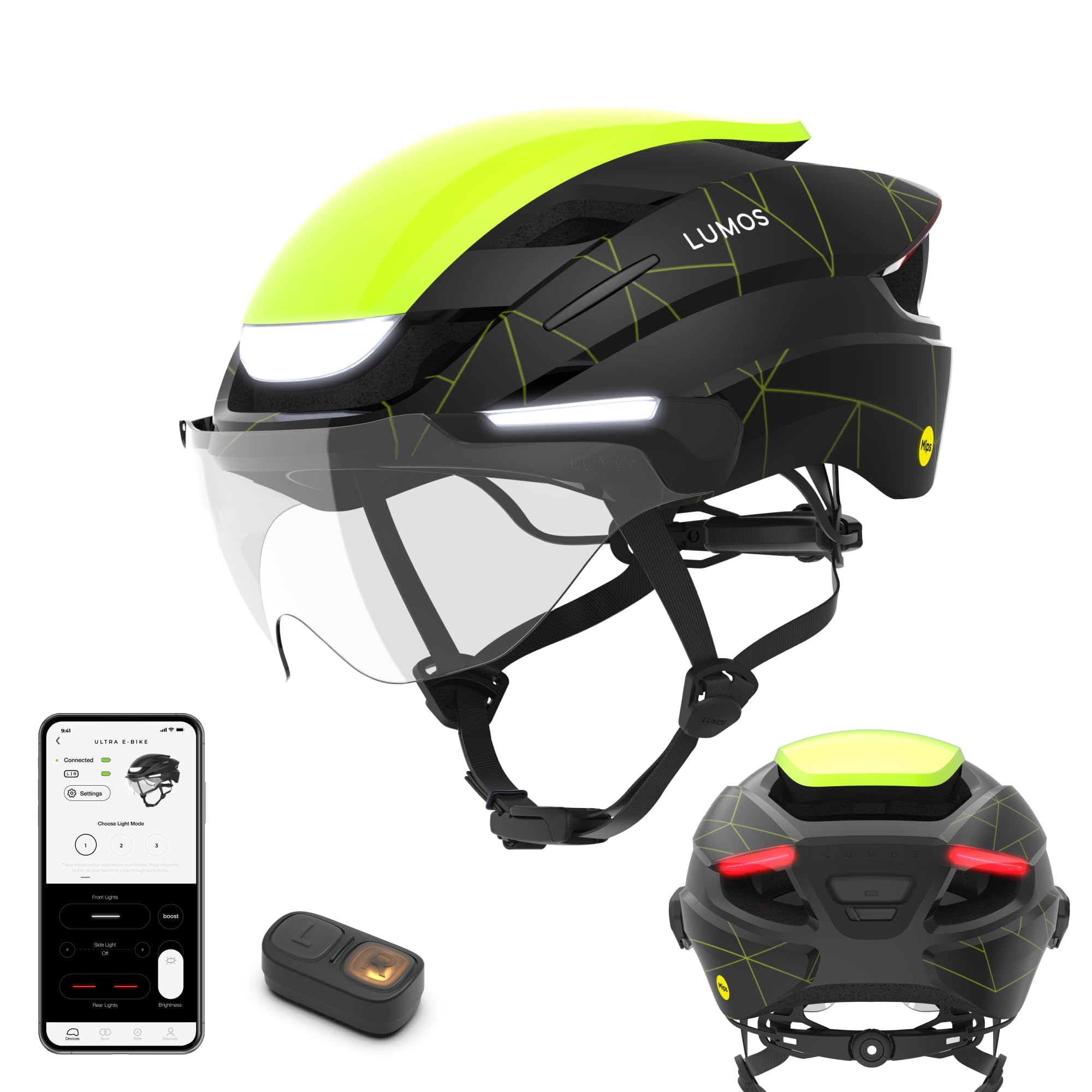 Photo 1 of Lumos Ultra E-Bike Smart Helmet | NTA 8776 Certified | Front & Rear LED Lights | Retractable Face Shield | App Controlled | EBike, Scooter, Cycling, Bicycle | Adults, Men Women
