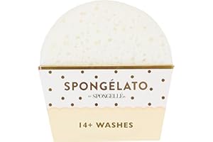 SPONGELLÉ Spongelato Loofah Exfoliating Body Scrubber by Spongelle | Infused with Body Wash | Bath & Shower Loofah for Women | 14+ uses | Fior de Latte (Vanilla) Gelato Inspired