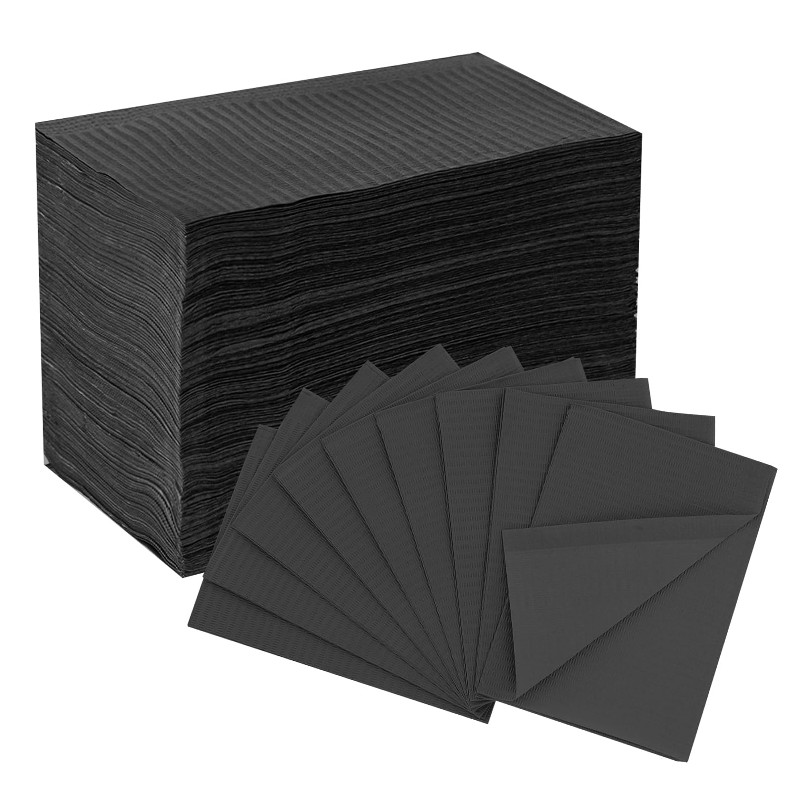 EZ TATTOO Dental Bibs Disposable 13"x18" - 125pcs 3 Ply Waterproof Tattoo Bibs Sheet for Nail Salon, Nail Tech Supplies and Lash Tech Must Haves for Tattoo Supplies and Dental Clinic (Black)