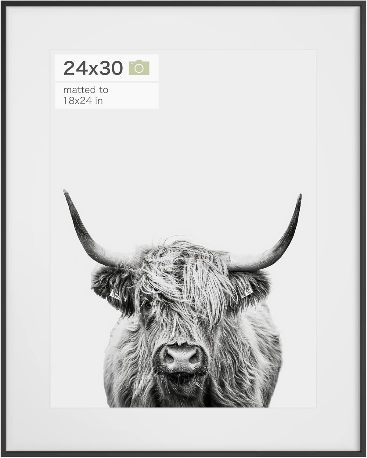 Photo Albums, Frames & Accessories - Homeforia 24 x 30 Picture Frame Black, Premium Metal 24x30 Puzzle Frame Matted to 18x24 Photo, 24 x 30 Frame Black Matted to 18 x 24 Picture, Tempered Glass, Wall Hook Included, Set of 1