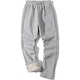 Gihuo Men's Winter Warm Fleece Pants Sherpa Fleece Lined Jogger Pants Sweatpants