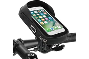 Tasodin Bike Phone Mount Bag Waterproof Bike Front Frame Top Tube Handlebar Pouch with Touch Screen for Phones Below 6.7 Inch
