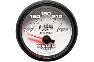 Auto Meter 7537 Phantom II 2-1/16" 100-250 F Short Sweep Electric Water Temperature Gauge