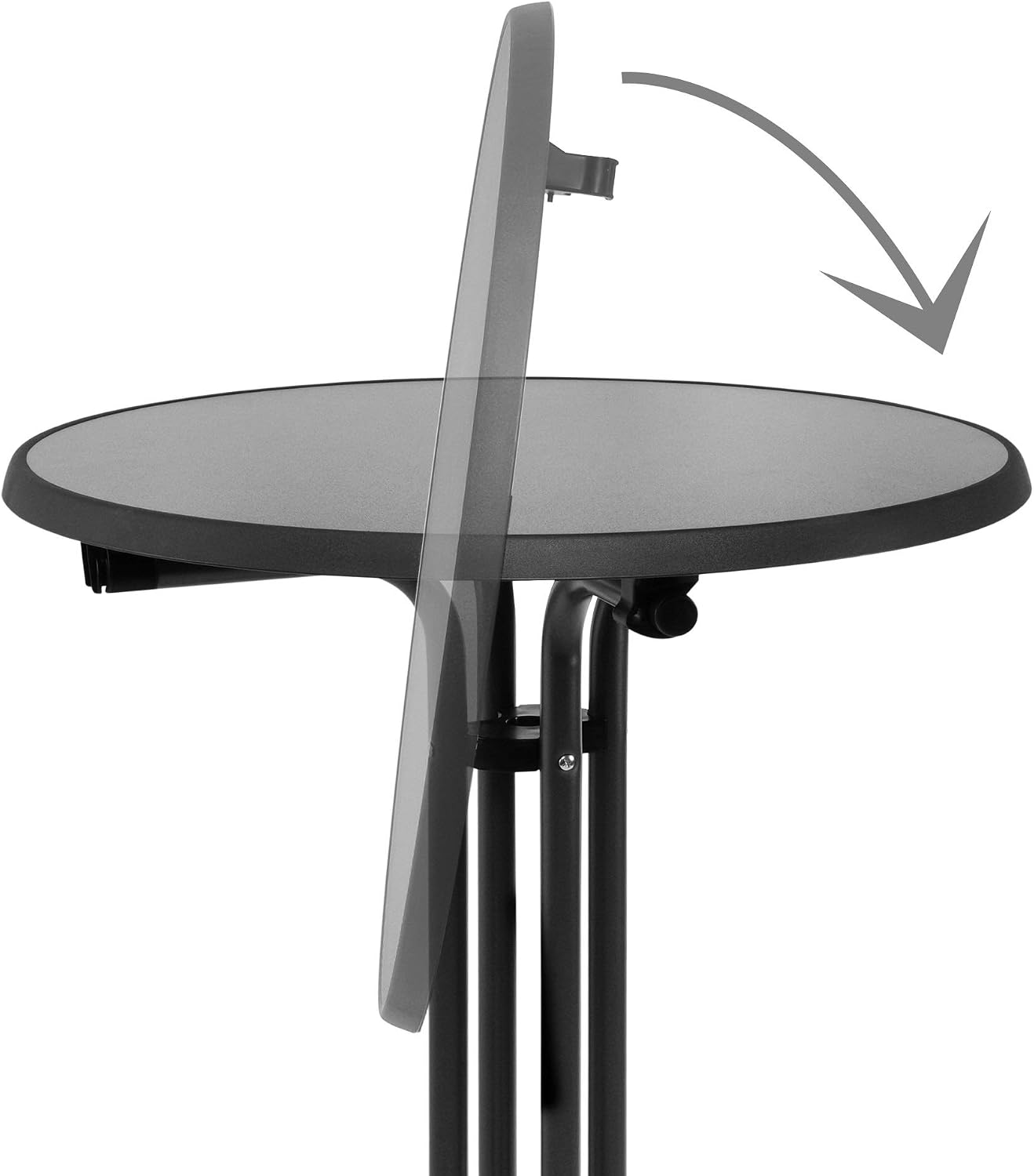 Beautissu Outdoor Bistro Table diameter 70 Bellini Stable Folding Garden Table - Image 4