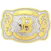 Western Belt Buckle Initial Letters ABCDMRJ to Z Cowboy Belt Buckle, Rodeo Buckles for Men & Women Fits Up to 2 Inch Belts